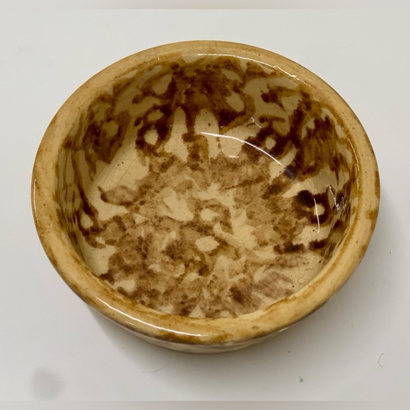 19th Century Antique American Rockingham Melt Glaze Spatter Spongeware Bowl - Picture 7 of 14